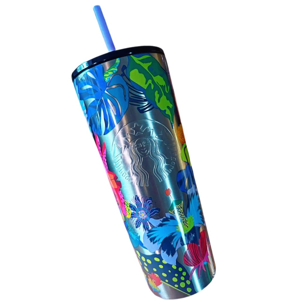 Starbucks Summer 2023 Immersive Florals Stainless Steel Cold Cup Venti 24 Oz